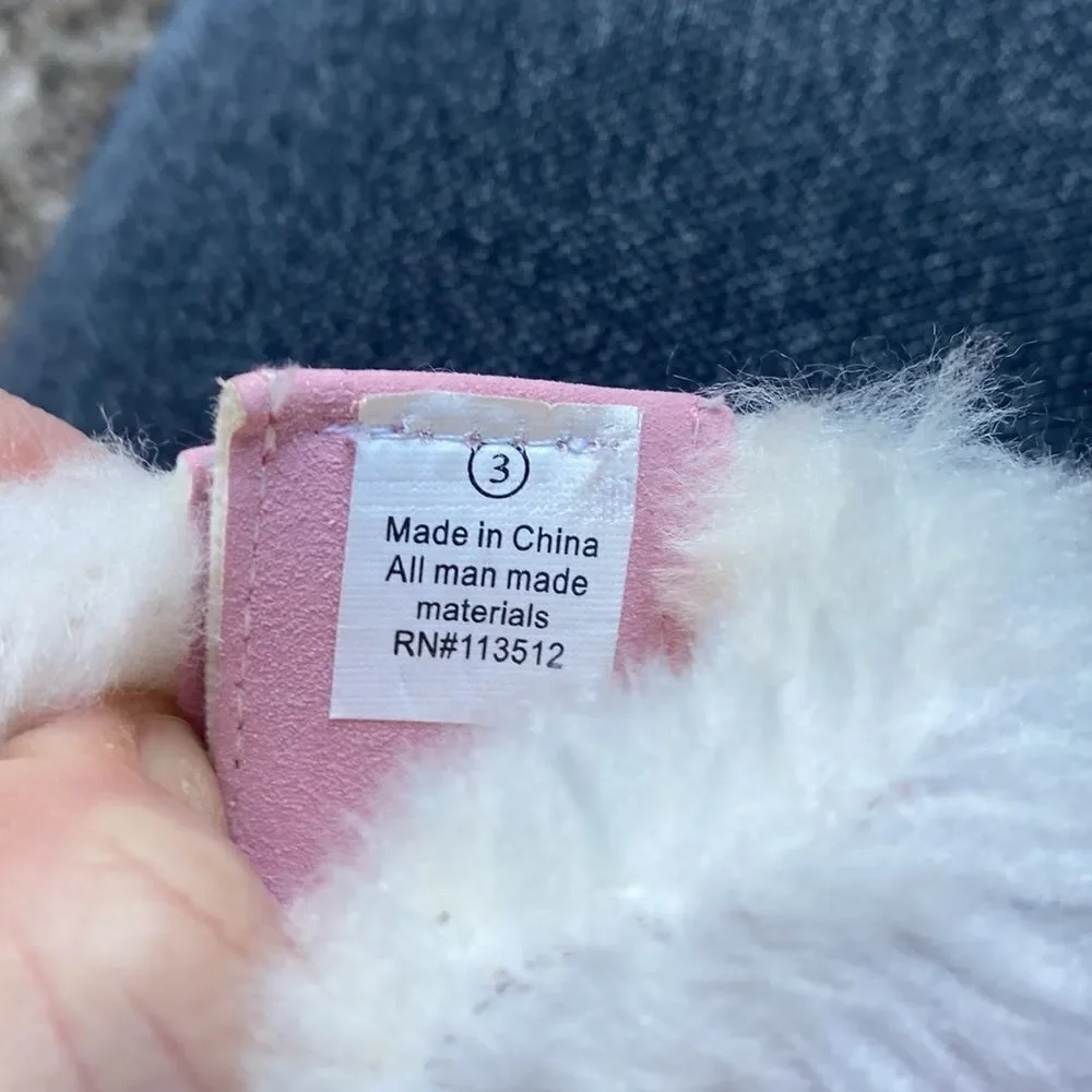 Rising Star Pink faux fur booties girls ⭐️